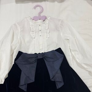 Elegant Kids White and Blue Matching Set